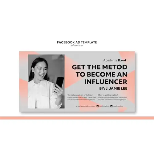 Gradient influencer facebook template