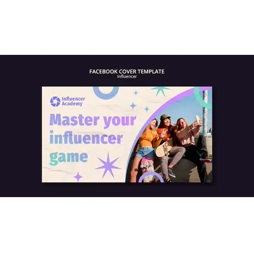 Gradient influencer job facebook cover template