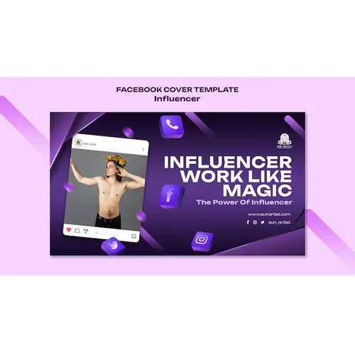 Gradient influencer job facebook cover