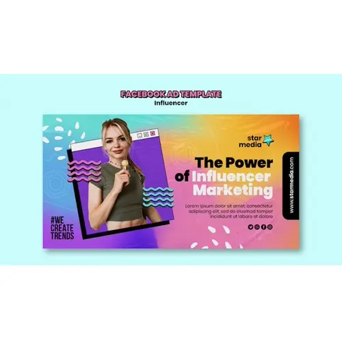 Gradient influencer job  facebook template