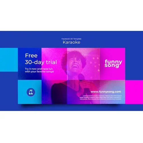 Gradient karaoke party facebook template