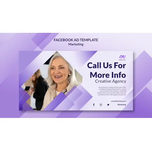 Gradient marketing facebook ad design template