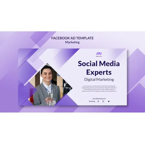Gradient marketing facebook ad design template