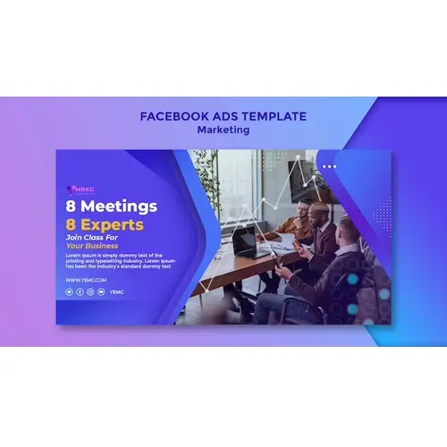 Gradient marketing facebook ad design template