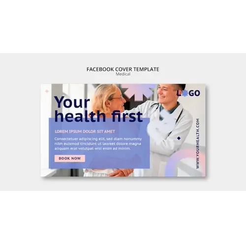 Gradient medical care facebook cover template