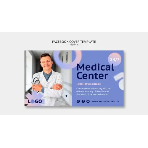 Gradient medical care facebook cover template