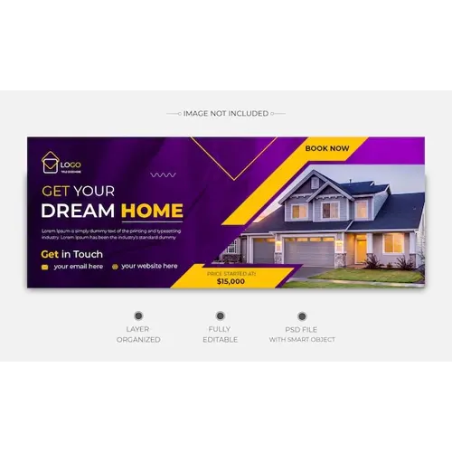 Gradient real estate facebook cover and banner