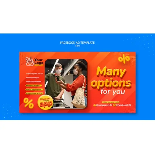 Gradient sale facebook ad template design
