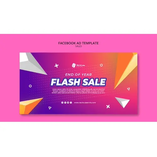 Gradient sales discount facebook template