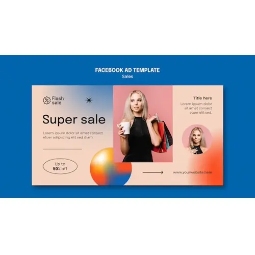 Gradient sales discount facebook template