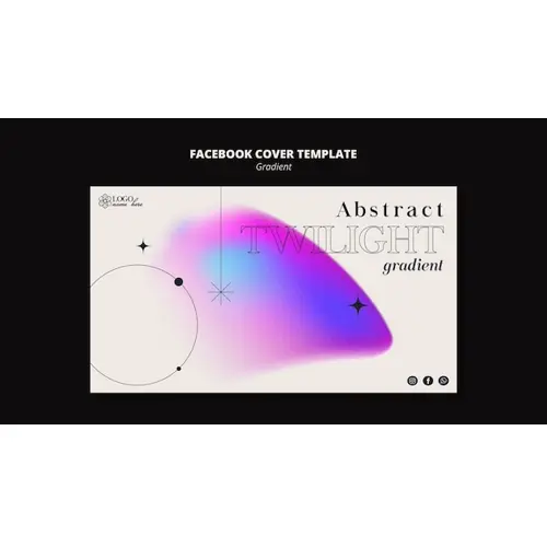 Gradient shapes facebook cover template