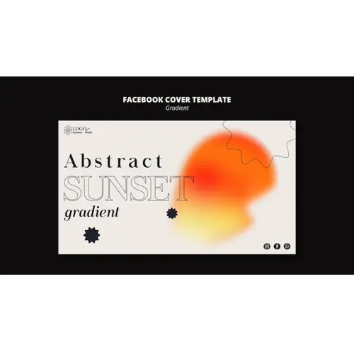 Gradient shapes facebook cover template