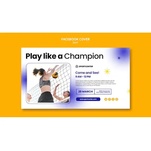 Gradient sport concept facebook cover
