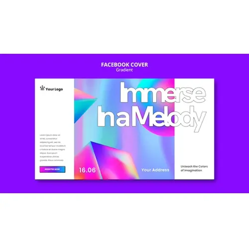 Gradient style facebook cover template