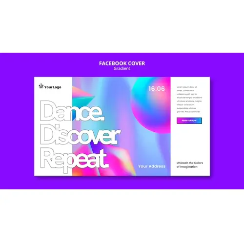 Gradient style facebook cover template