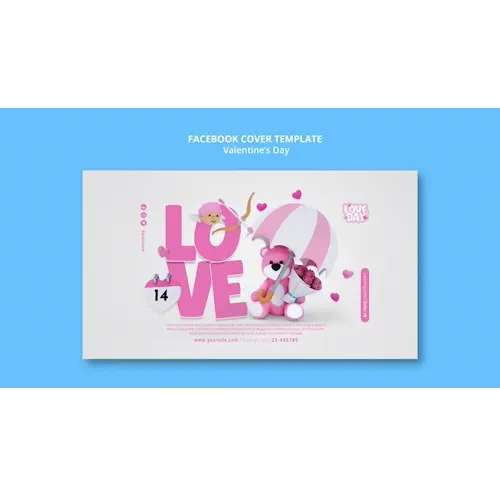 Gradient valentines day celebration facebook cover