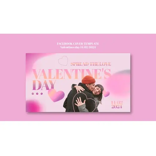 Gradient valentines day celebration facebook cover