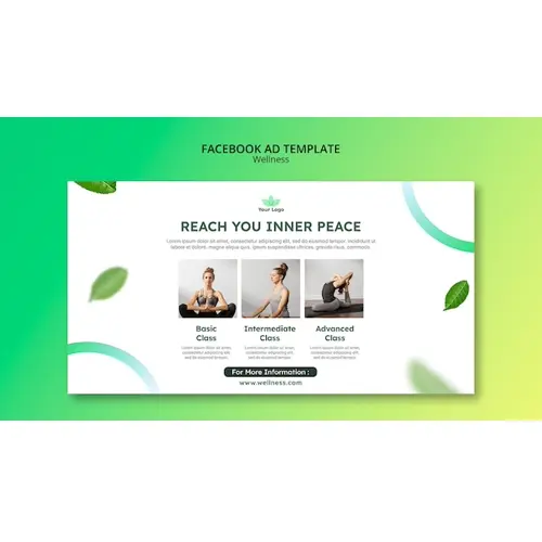 Gradient wellness concept facebook template