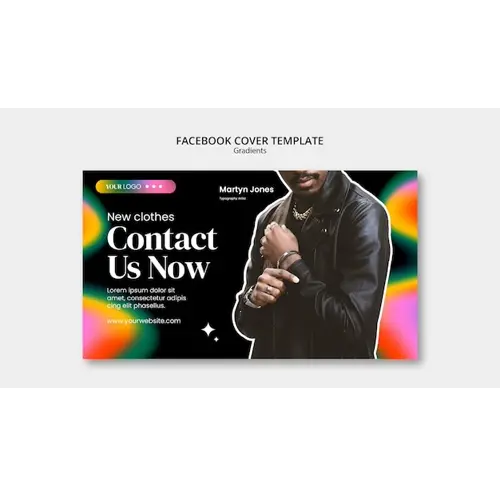 Gradients style facebook cover template