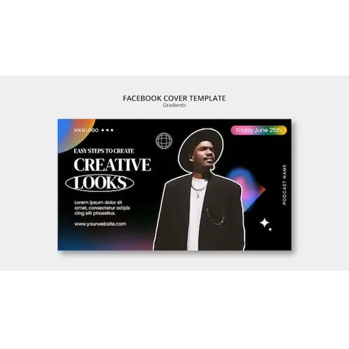 Gradients style facebook cover template