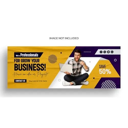Grow your business corporate business flyer. Facebook cover and web banner template