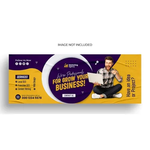 Grow your business corporate business flyer. Facebook cover and web banner template