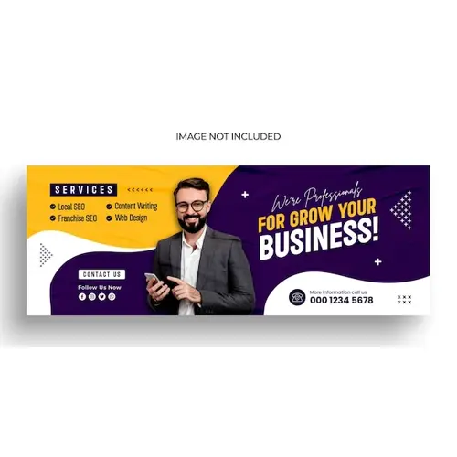 Grow your business corporate business flyer. Facebook cover and web banner template