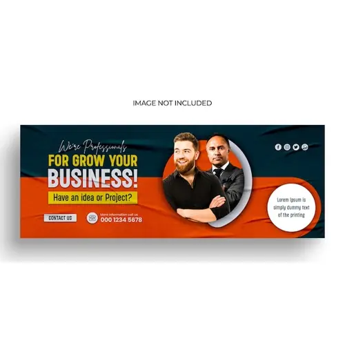 Grow your business corporate business flyer. Facebook cover and web banner template
