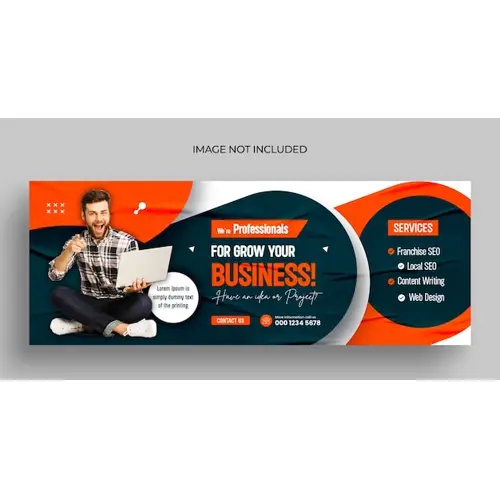 Grow your business corporate business flyer. Facebook cover and web banner template