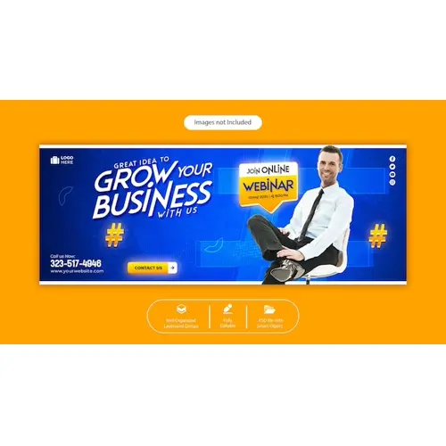 Grow your business and corporate facebook cover template