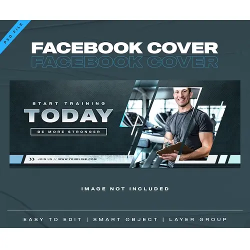Gym facebook cover design template