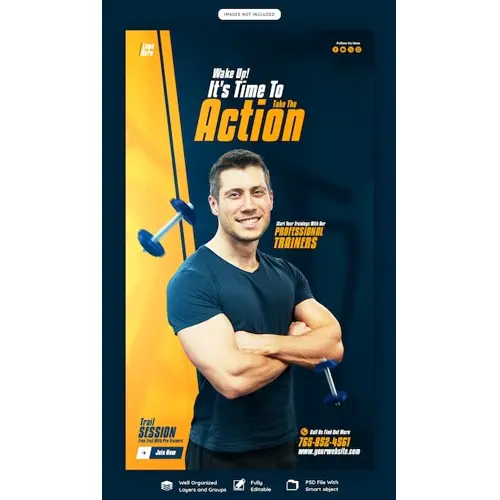 Gym and fitness Instagram and Facebook Story template