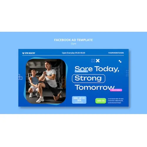 Gym training facebook template