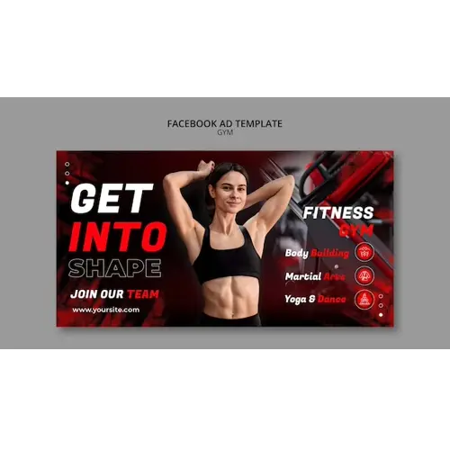 Gym training facebook template