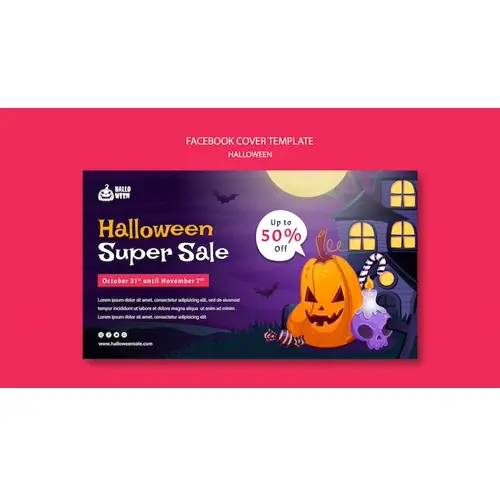 Halloween facebook cover template design