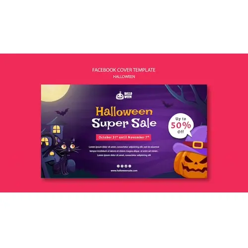 Halloween facebook cover template design
