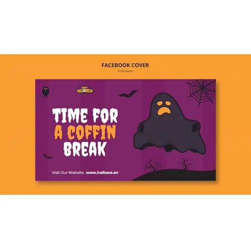 Halloween facebook cover template design