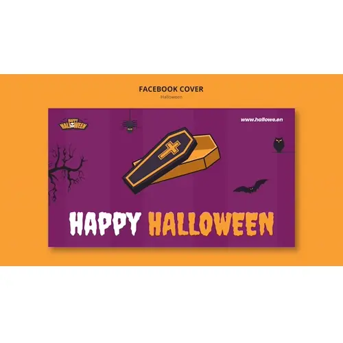Halloween facebook cover template design