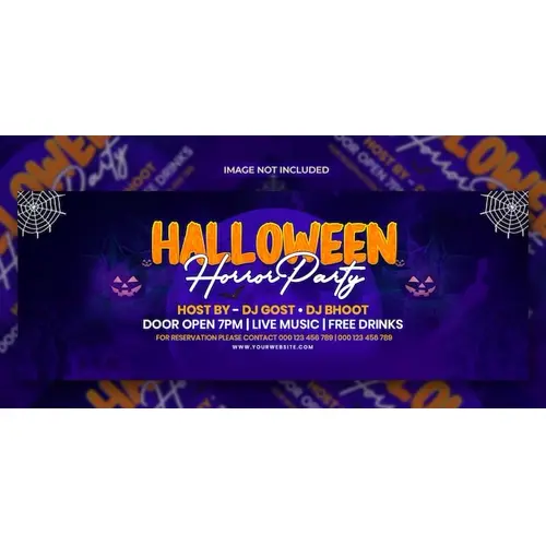 Halloween party night facebook cover template