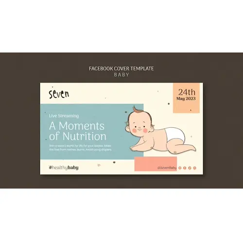 Hand drawn baby healthcare facebook cover