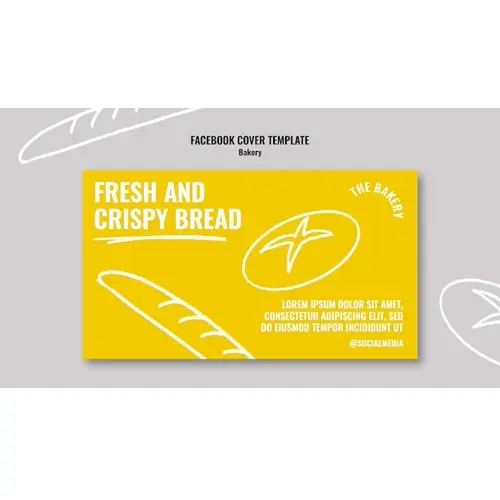 Hand drawn bakery facebook cover template