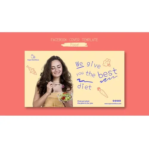 Hand drawn delicious food facebook cover