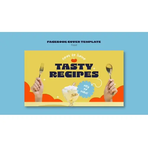 Hand drawn delicious food facebook cover