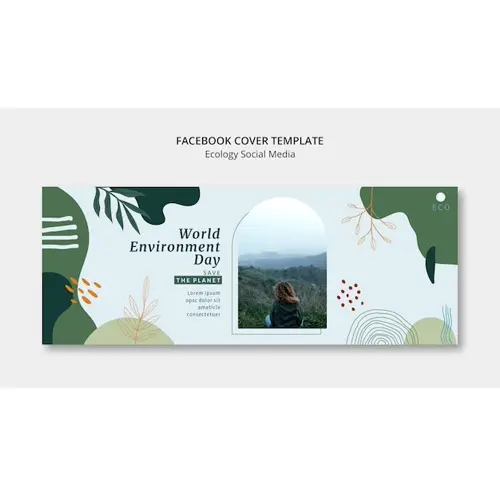 Hand drawn ecology concept facebook cover