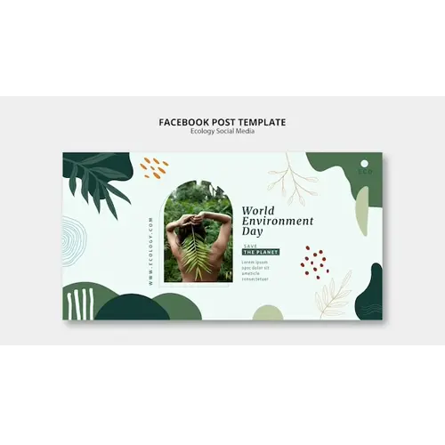 Hand drawn ecology concept facebook post