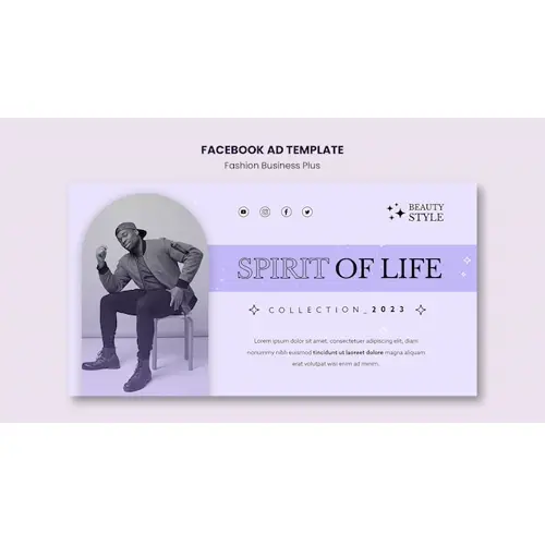 Hand drawn fashion business facebook template