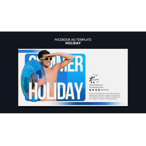 Hand drawn holiday fun facebook template