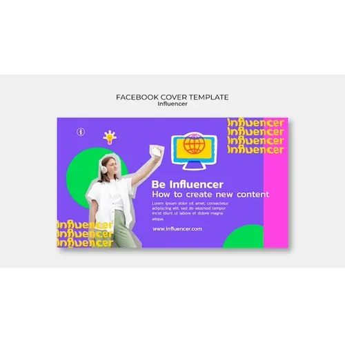 Hand drawn influencer facebook cover