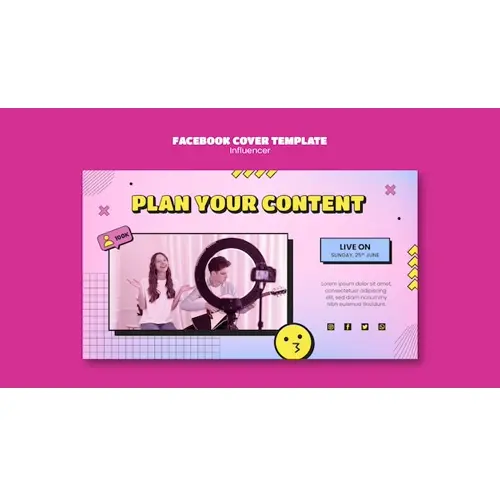 Hand drawn influencer job facebook cover