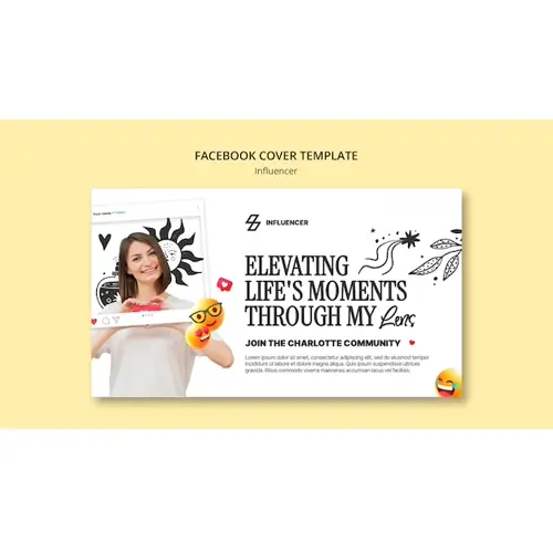 Hand drawn influencer job facebook cover